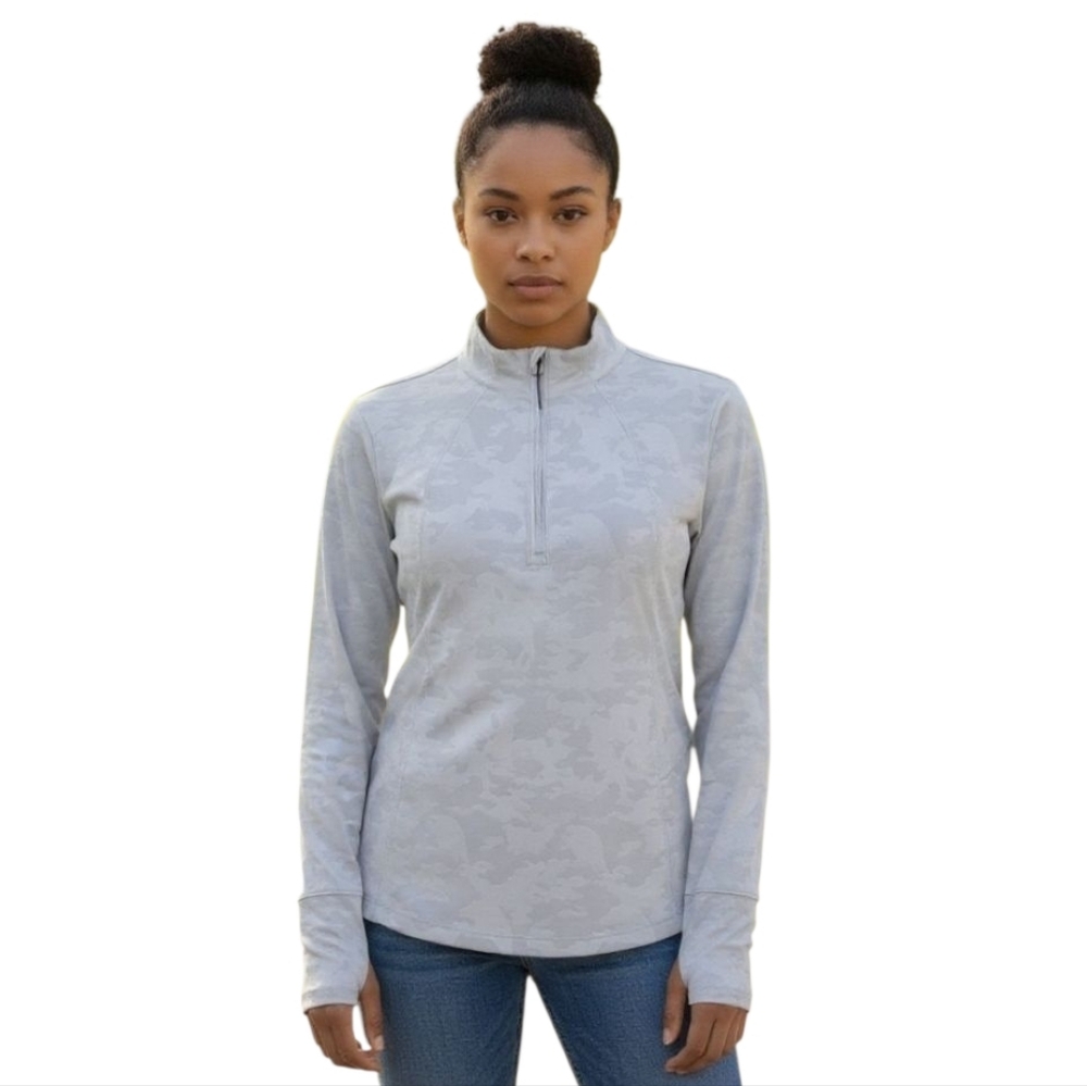 Spyder Monochromatic Grey Camo Stretchy Half Zip Pullover w women's XL
